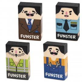 Ластик изменяющийся FUNSTER (ФАНСТЕР) "ЛЫСЫЙ МЭН", 50х30х12 мм, картонный держатель, ассорти, 274022