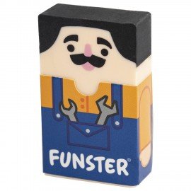 Ластик изменяющийся FUNSTER (ФАНСТЕР) "ЛЫСЫЙ МЭН", 50х30х12 мм, картонный держатель, ассорти, 274022