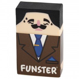 Ластик изменяющийся FUNSTER (ФАНСТЕР) "ЛЫСЫЙ МЭН", 50х30х12 мм, картонный держатель, ассорти, 274022