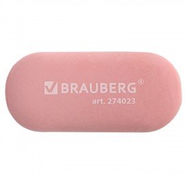 Ластик BRAUBERG "PASTEL OVAL", 50х23х10 мм, цвета ассорти, овальный, 274023