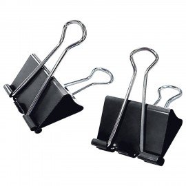 Зажимы для бумаг STAFF ECO, КОМПЛЕКТ 12 шт, 15 мм, на 45 листов, черные, картонная коробка, 274030