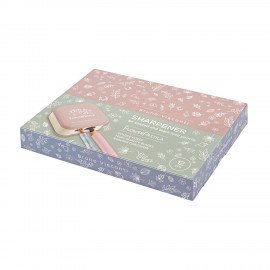 Точилка BRUNO VISCONTI "FLOWER PASTILA", с контейнером, 2 отверстия, пластиковая, асс, 35-0072