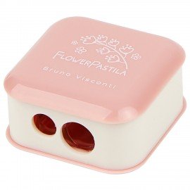 Точилка BRUNO VISCONTI "FLOWER PASTILA", с контейнером, 2 отверстия, пластиковая, асс, 35-0072