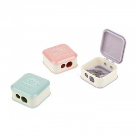 Точилка BRUNO VISCONTI "FLOWER PASTILA", с контейнером, 2 отверстия, пластиковая, асс, 35-0072