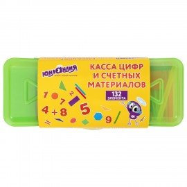 Набор счетных материалов мозаика, пенал, 132 элемента, ЮНЛАНДИЯ, 274055