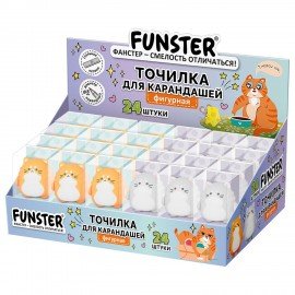 Точилка фигурная FUNSTER (ФАНСТЕР) "Пухлый кот", 1 отверстие, ассорти, 274056