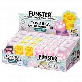 Точилка фигурная FUNSTER (ФАНСТЕР) "Лапка 1", 1 отверстие, ассорти, 274058