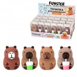 Точилка фигурная FUNSTER (ФАНСТЕР) "Капибара", 1 отверстие, ассорти, 274059
