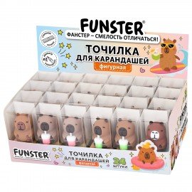 Точилка фигурная FUNSTER (ФАНСТЕР) "Капибара", 1 отверстие, ассорти, 274059