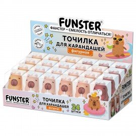 Точилка фигурная FUNSTER (ФАНСТЕР) "Капибара", 1 отверстие, ассорти, 274059