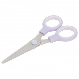 Ножницы BRAUBERG KIDS 130 мм, ручки лавандовые, закругленные лезвия с линейкой, 274061