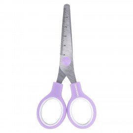 Ножницы BRAUBERG KIDS 130 мм, ручки лавандовые, закругленные лезвия с линейкой, 274061
