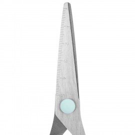 Ножницы BRAUBERG KIDS 130 мм, ручки мятные, закругленные лезвия с линейкой, 274062