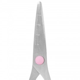 Ножницы BRAUBERG KIDS 130 мм, ручки розовые, закругленные лезвия с линейкой, 274063