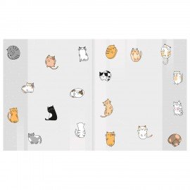 Обложки "CATS" для тетрадей и дневников, КОМПЛЕКТ 10 шт, ПЛОТНЫЕ, 210*350 мм, 110 мкм, FUNSTER, 274085