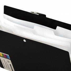 Папка-органайзер на кнопке 5 отделений, BRAUBERG "Extra", А4, черная с белым, 274094