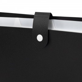 Папка-органайзер на кнопке 5 отделений, BRAUBERG "Extra", А4, черная с белым, 274094