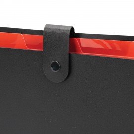 Папка-органайзер на кнопке 5 отделений, BRAUBERG "Extra", А4, черная с красным, 274095