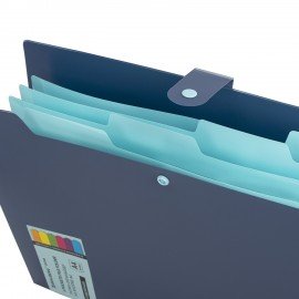 Папка-органайзер на кнопке 5 отделений, BRAUBERG "Extra", А4, синяя с голубым, 274096