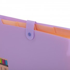 Папка-органайзер на кнопке 5 отделений, BRAUBERG "Extra", А4, лиловая с персиковым, 274098