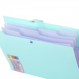 Папка-органайзер на кнопке 5 отделений, BRAUBERG "Extra", А4, голубая с лиловым, 274099