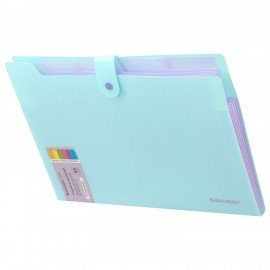 Папка-органайзер на кнопке 5 отделений, BRAUBERG "Extra", А4, голубая с лиловым, 274099