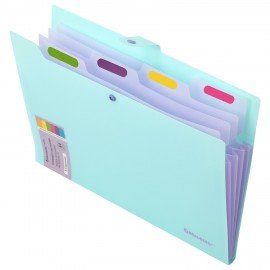 Папка-органайзер на кнопке 5 отделений, BRAUBERG "Extra", А4, голубая с лиловым, 274099