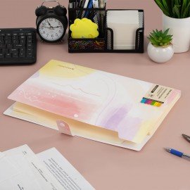 Папка-органайзер на кнопке 5 отделений, BRAUBERG "Extra", А4, пастельные узоры, 274100