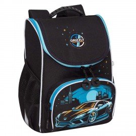 Ранец GRIZZLY анатомическая спинка, с мешком для обуви, для мальчиков, "MOONLIGHT RACE", 33х25х13 см, RAm-585-2/2
