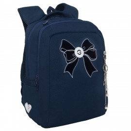 Рюкзак GRIZZLY школьный, анатом. спинка, 2 отделения, д/дев., VELVET BOW, 39х26х17 см, RG-566-5/2