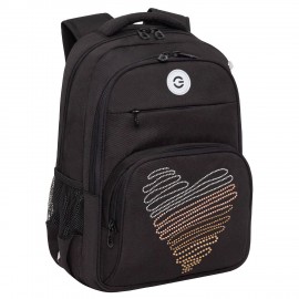 Рюкзак GRIZZLY школьный, анатом. спинка, 2 отделения, д/дев., DIAMOND HEART, 39х30х20 см, RG-568-3/1