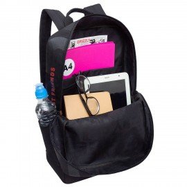 Рюкзак GRIZZLY, карман-антивор, TOTAL BLACK, 42х28х12 см, RQL-513-2/3