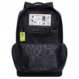 Рюкзак GRIZZLY, карман-антивор, TOTAL BLACK, 42х28х12 см, RQL-513-2/3