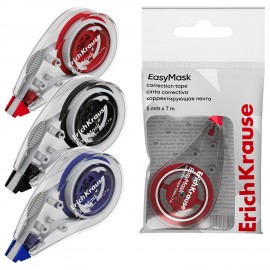 Корректирующая лента ERICH KRAUSE Easy Mask 5мм*7м, корпус ассорти, европодвес, 53195