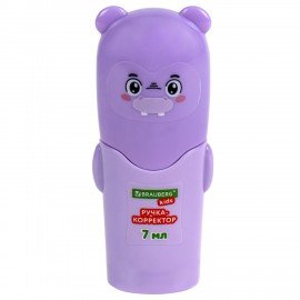 Ручка-корректор 7 мл, ВЫГОДНАЯ УПАКОВКА, КОМПЛЕКТ 2 штуки, BRAUBERG KIDS "ЗВЕРЯТА", металлический наконечник, 274230