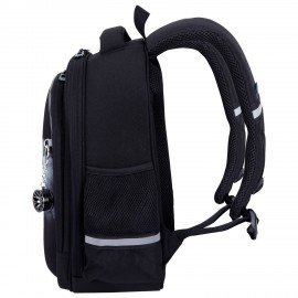 Ранец BRAUBERG STABLE, 2 отделения, с брелком, "Smoky car", LED-ЛАМПОЧКИ, 36х28х16 см, 274389