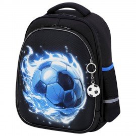 Ранец BRAUBERG STABLE, 2 отделения, с брелком, "Blue ball", 36х28х16 см, 274390