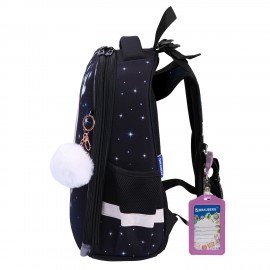 Ранец BRAUBERG PREMIUM, 2 отделения, с брелком, "White kitten", СВЕТЯЩИЙСЯ, 38х29х16 см, 274392