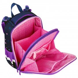 Ранец BRAUBERG PREMIUM, 2 отделения, с брелком, "Shining butterflies", блестки, 38х29х16 см, 274393