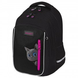 Рюкзак BRAUBERG INTENT, 2 отделения, 4 кармана, "Peering cat", 39х27х14 см, 274396