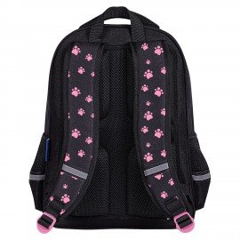 Рюкзак BRAUBERG SOFT, 2 отделения, 3 кармана, "Tough cat", СВЕТЯЩИЙСЯ, 40х31х15 см, 274401