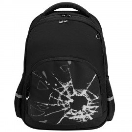 Рюкзак BRAUBERG SOFT, 2 отделения, 3 кармана, "Broken glass", СВЕТЯЩИЙСЯ, 40х31х15 см, 274402