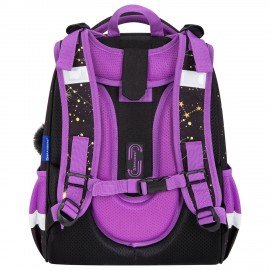 Ранец BRAUBERG ORIGINAL, 2 отделения, с брелком, "Galactic cat", 38х29х16 см, 274403