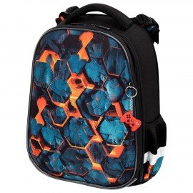 Ранец BRAUBERG ORIGINAL, 2 отделения, с брелком, "Hot spill", 38х29х16 см, 274405