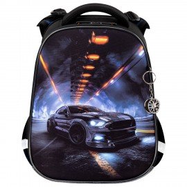 Ранец BRAUBERG ORIGINAL, 2 отделения, с брелком, "Tunnel car", 38х29х16 см, 274406