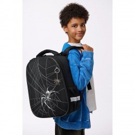 Ранец BRAUBERG SHINY, 2 отделения, с брелком, "Spider attack", СВЕТЯЩИЙСЯ РИСУНОК, 38х28х14 см, 274425
