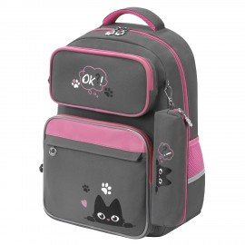 Рюкзак ЮНЛАНДИЯ COMPLETE с пеналом в комплекте, эрго-спинка, "Wonder cat", 42х29х14 см, 274431