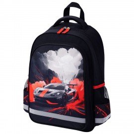 Рюкзак ПИФАГОР SCHOOL, 1 отделение, 3 кармана, "Revving car", 38x28х14 см, 274439