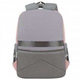 Рюкзак SNOOBAG (СНУБЭГ) PROACTIVE с кошельком, 2 отделения, Smile, серо-розовый, 40х29х17 см, 274445