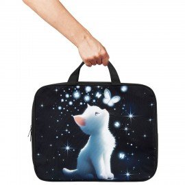 Папка на молнии с ручками BRAUBERG А4, 1 отделение, полиэстер, 80 мм, "White kitten", 274503